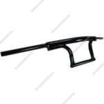 Dual Triple Curved Handlebar PipeRod Black for Royal Enfield