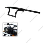 Dual Triple Curved Handlebar PipeRod Black for Royal Enfield (4)