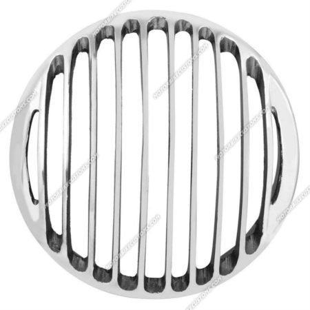 Silver & Black Metal Headlight Grill For Royal Enfield Classic (8)