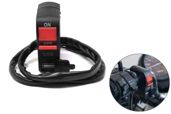 USB Port With Switch For All Motorbikes