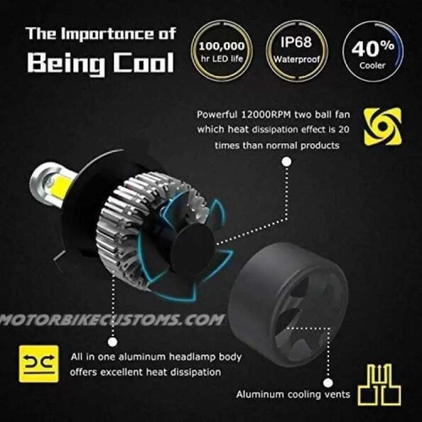 Night Eye H4 LED Headlight Bulb For Universal Bikes