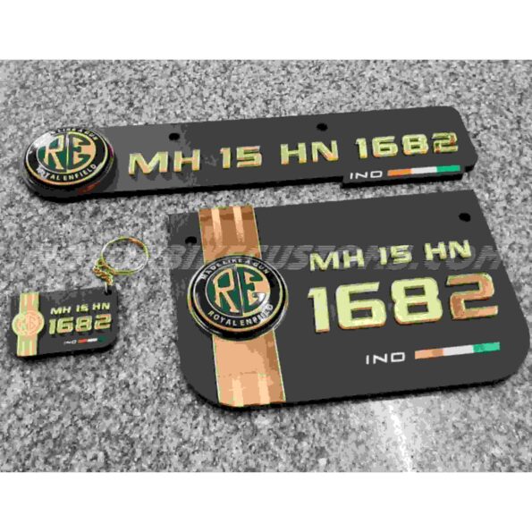 Matt Black Gold combination Number Plates 2-