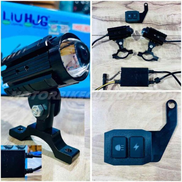 HJG Remote Control Mini Drive Fog Light with Three Lines Flash